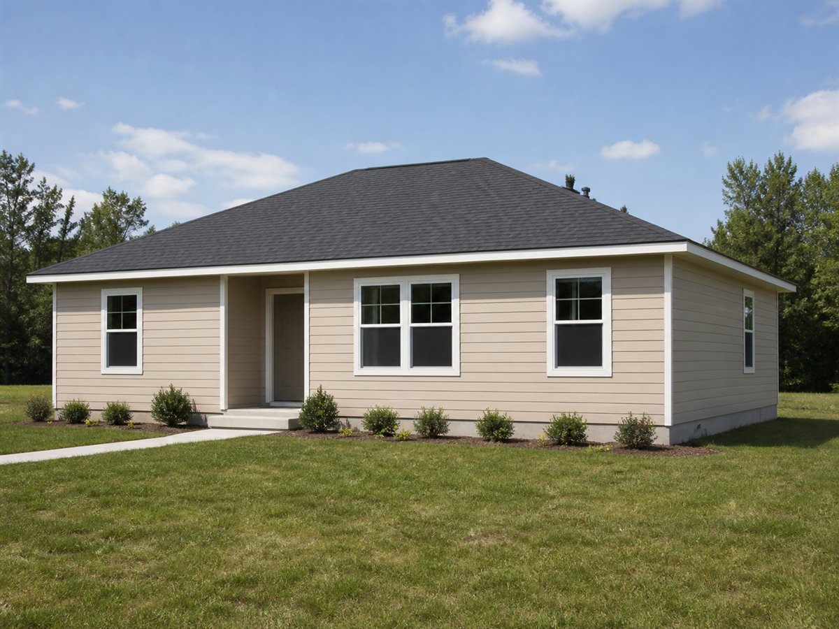 Oakview Ranch 1500, a conceptual 1500-square-foot single-story family ranch with a $252,500 construction target