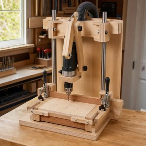 Counterbalanced Benchtop Drill Guide With Linear Rods