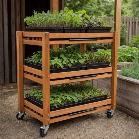 DIY Seedling Hardening-Off Rack for Spring Transplants