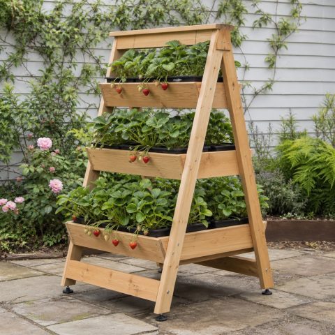 Double-Sided A-Frame Strawberry Trough Garden