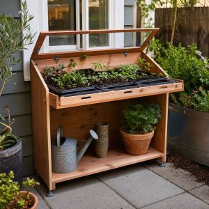 Window-Sill Propagation Stand With Removable Trays