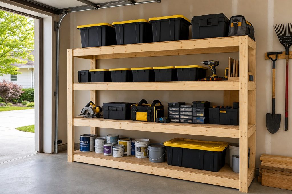 DIY Garage Shelves With 2x4s: 4-Tier Build Guide