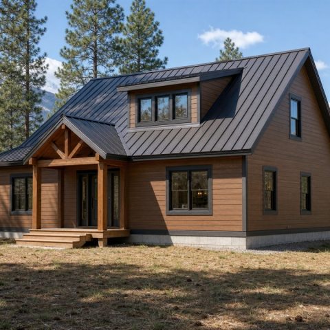 $277,500 Efficient Mountain Family Cabin: 1,600-Sq.-Ft. Three-Bedroom Plan