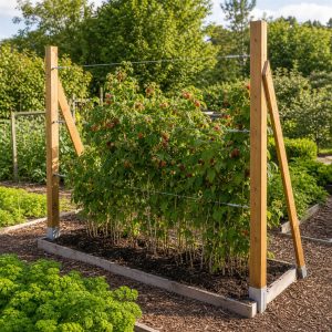 Raspberry Trellis Plans for Straight, Pickable Rows