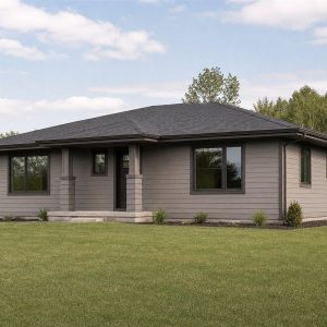 $280,000 Efficient Prairie-Inspired Family Home: 1,610-Sq.-Ft. Three-Bedroom Plan
