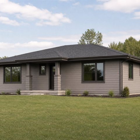 $280,000 Efficient Prairie-Inspired Family Home: 1,610-Sq.-Ft. Three-Bedroom Plan