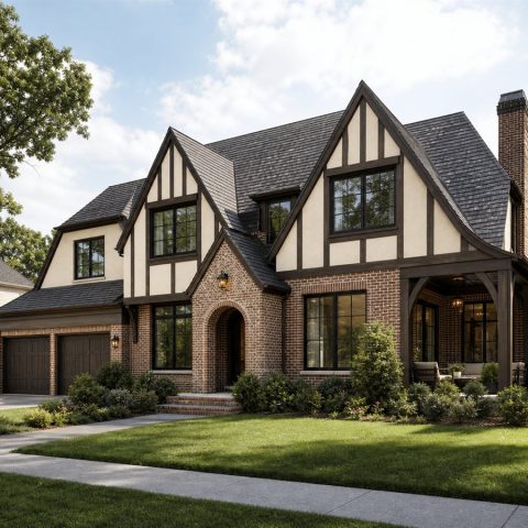 $560,000 Refined Tudor-Revival Custom Home: 2,720-Sq.-Ft. Four-Bedroom Custom Plan