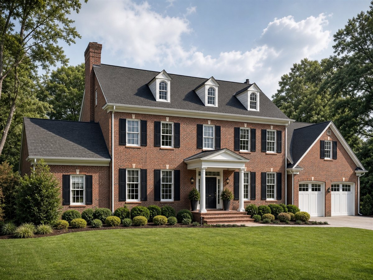 Fairfax Georgian 2740, a conceptual 2740-square-foot Georgian Colonial custom home with a $565,000 construction target
