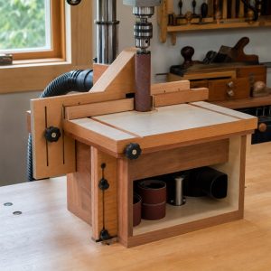 Drill-Press Drum-Sanding Table With a Dust Hood