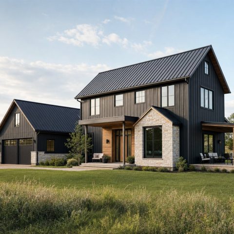 $580,000 Refined Modern Barn Custom Home: 2,800-Sq.-Ft. Four-Bedroom Custom Plan