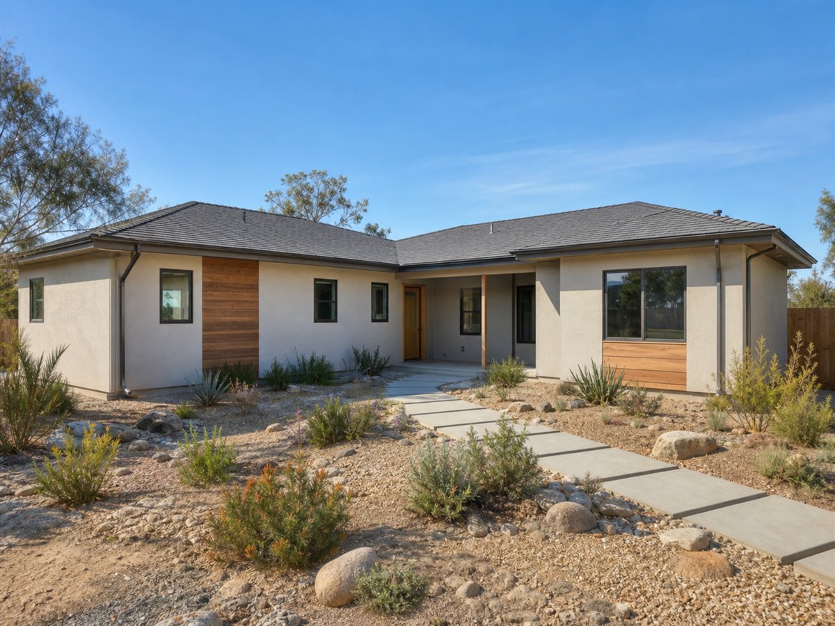 Juniper Court 1670, a conceptual 1670-square-foot compact courtyard family home with a $295,000 construction target