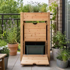 Cedar Balcony Compost Screen With Planter Top