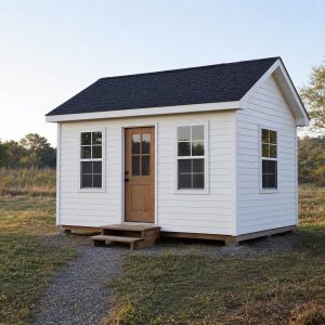 $21,800 Gable Micro Cottage: 200-Sq.-Ft. Open Plan