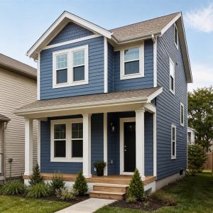 $300,000 Efficient Narrow-Lot Two-Story Family Home: 1,690-Sq.-Ft. Three-Bedroom Plan