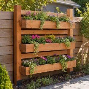 Pallet-Style Flower Display Wall With Safe Purpose-Built Shelves