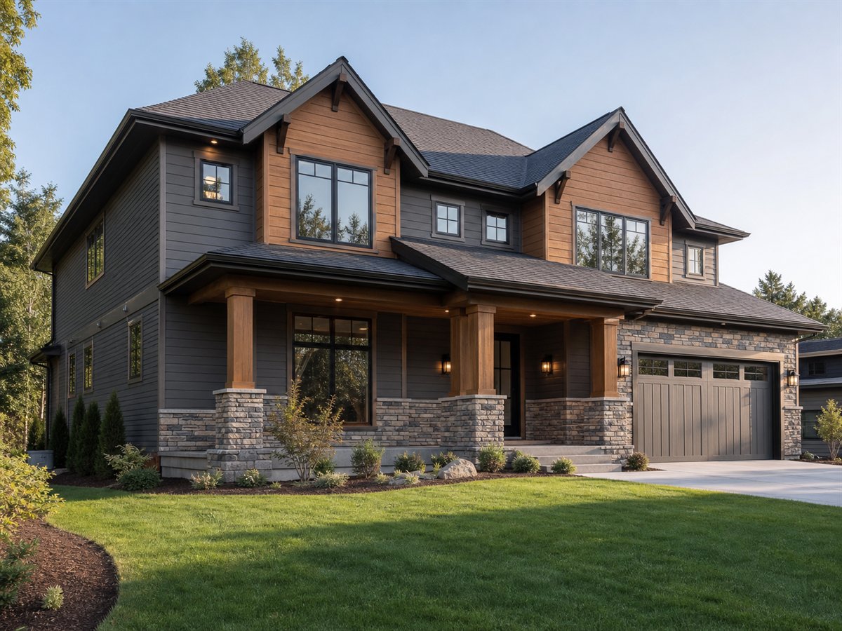 Cedarstone House 2900, a conceptual 2900-square-foot modern Craftsman custom home with a $605,000 construction target