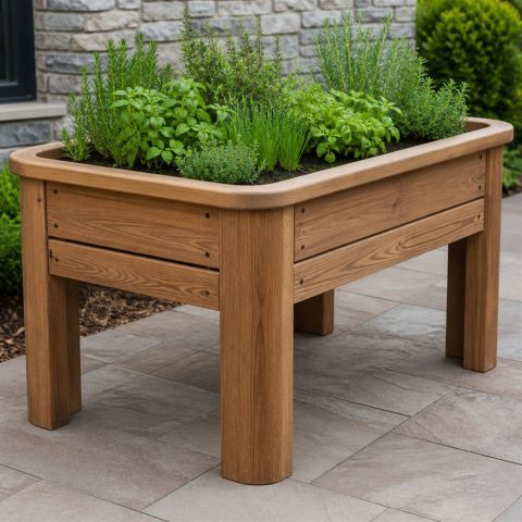 Wheelchair-Accessible Planter With Open Knee Space
