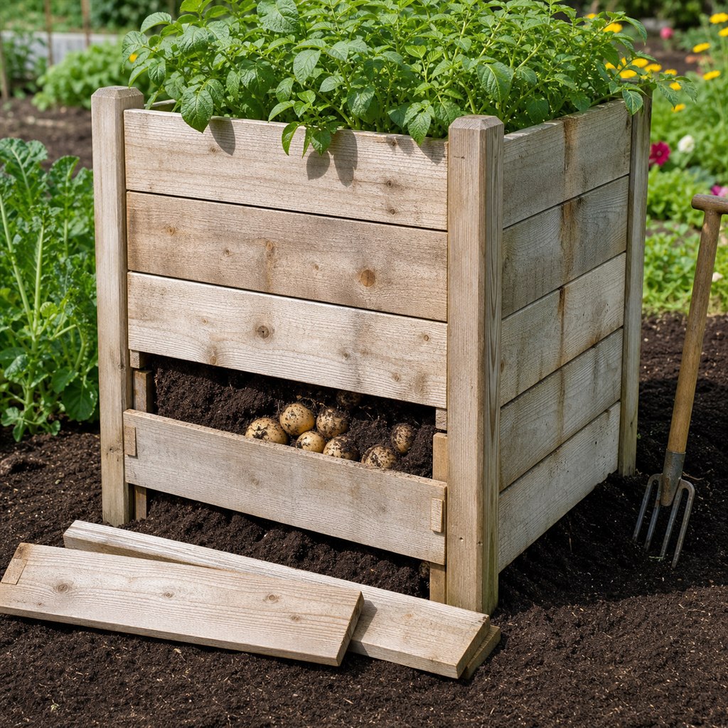 Potato Grow Box Plans With Removable Harvest Boards
