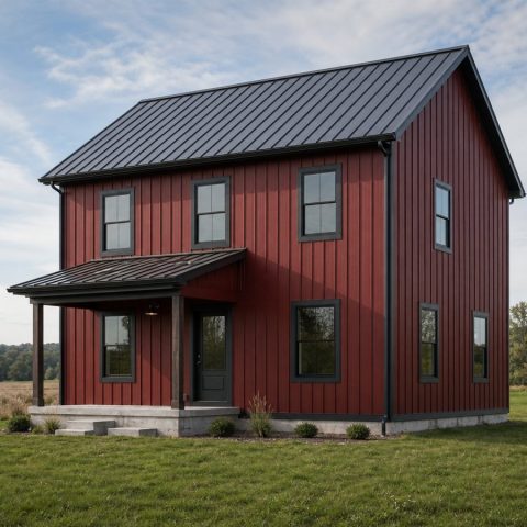 $312,500 Efficient Barn-Inspired Family Home: 1,740-Sq.-Ft. Three-Bedroom Plan