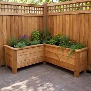 Corner Patio Planter That Uses an L-Shaped Footprint