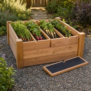 Deep Root-Vegetable Bed With Removable Soil Dividers