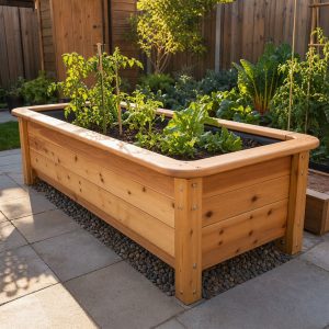 Children’s Raised Garden Bed With Rounded Activity Rails