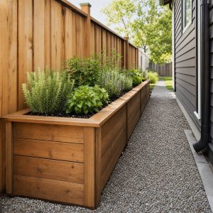Narrow Side-Yard Planter for Herbs and Greens