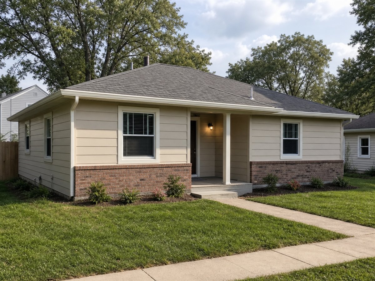 Maple Run 456, a conceptual 456-square-foot compact ranch cottage with a $54,625 construction target