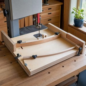 Bandsaw Curve-Cutting Compass Jig