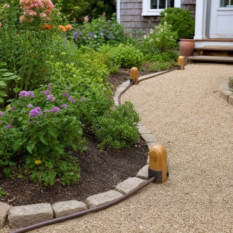 Garden Hose Guide Posts That Protect Planting Beds