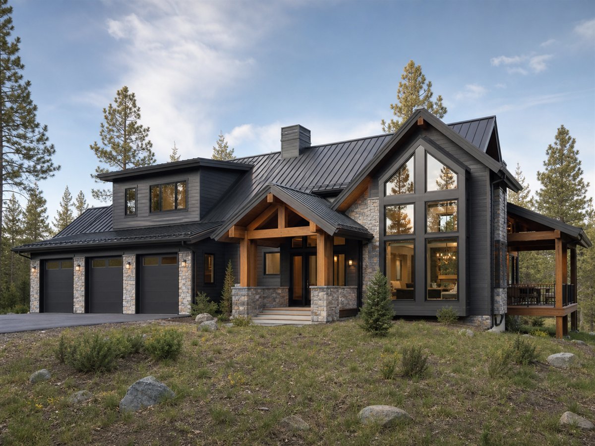 Summit Glass House 3120, a conceptual 3120-square-foot mountain-modern custom home with a $660,000 construction target