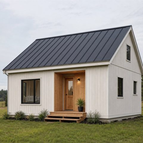 $57,625 Essential Scandinavian Small Cabin: 459-Sq.-Ft. One-Bedroom Plan