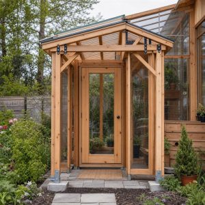 Small Cedar Greenhouse Entry Vestibule