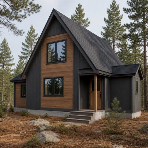 $58,625 Essential Restrained A-Frame Cottage: 491-Sq.-Ft. One-Bedroom Plan