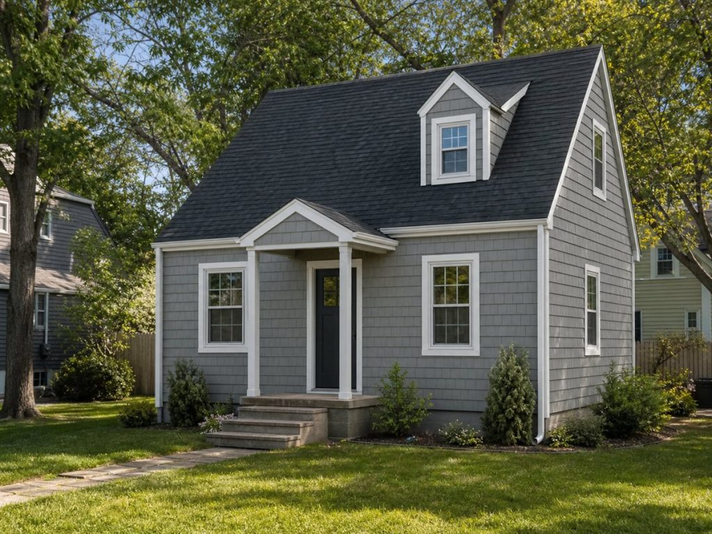 $60,625 Essential Small Cape Cottage: 493-Sq.-Ft. One-Bedroom Plan