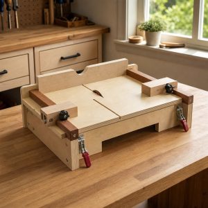 Cabinet-Door Assembly Table With Squaring Stops