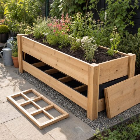 Raised Cutting-Flower Bed With a Removable Support Grid