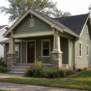 $61,625 Essential Small Craftsman Bungalow: 494-Sq.-Ft. One-Bedroom Plan