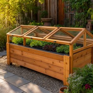 Greenhouse-Top Raised Bed With Lift-Off Roof Panels
