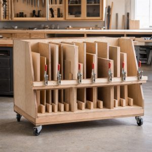Panel-Gluing Caul Rack With Cam Clamps