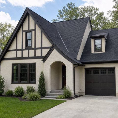 $347,500 Comfort Tudor-Inspired Family Home: 1,880-Sq.-Ft. Four-Bedroom Plan