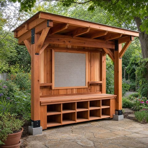 Covered Garden Notice Board With Storage Cubbies