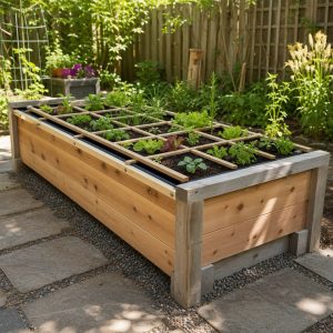 Square-Foot Garden Bed With Sliding Layout Guides