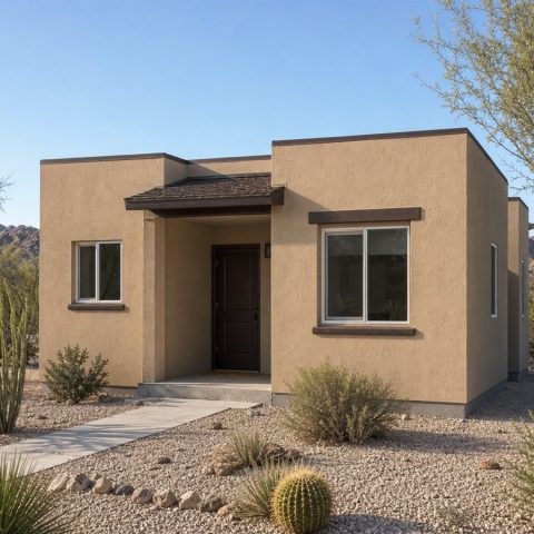 $64,625 Essential Desert Small-Home Casita: 498-Sq.-Ft. One-Bedroom Plan