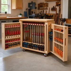 Mobile Clamp Rack With Rotating Storage Wings