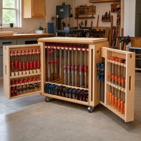Mobile Clamp Rack With Rotating Storage Wings