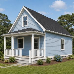 $67,625 Essential Small Coastal-Region Cottage: 532-Sq.-Ft. One-Bedroom Plan