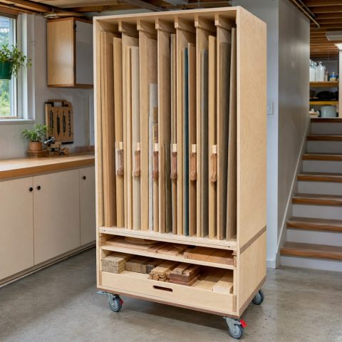 Rolling Sheet-Goods Cart With Vertical Dividers