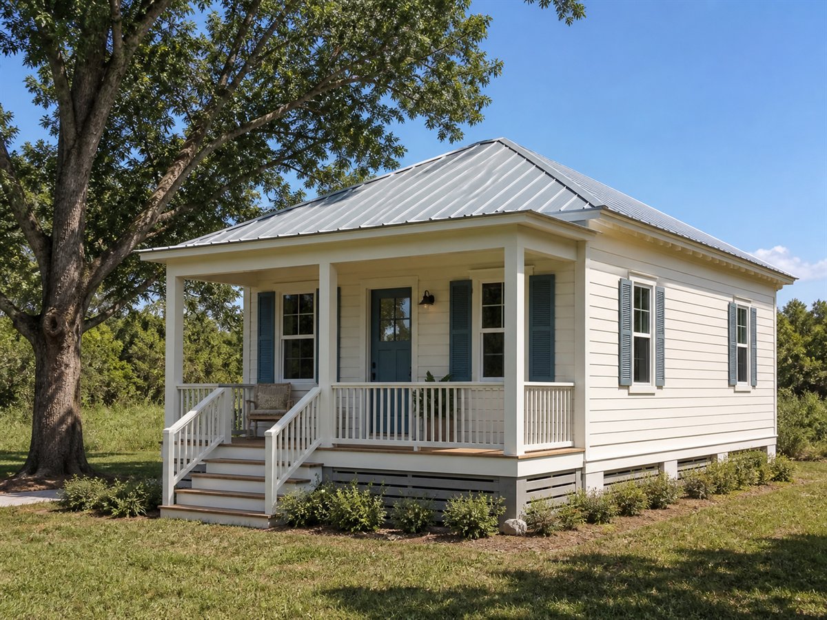 Palmetto Cottage 533, a conceptual 533-square-foot small Lowcountry cottage with a $68,625 construction target