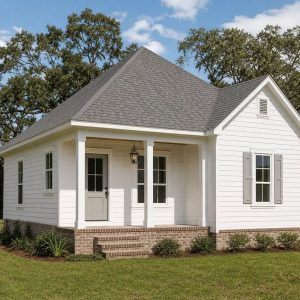 $69,625 Essential Small Acadian Cottage: 534-Sq.-Ft. One-Bedroom Plan